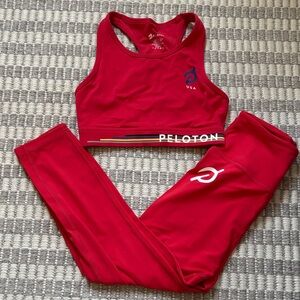 Peloton Olympics Sports Bra and cropped Leggings Set size Small